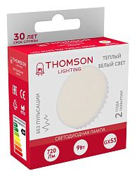 Лампа светодиодная Thomson TH-B4006 9Вт цок.:GX53 таблетка 220B св.свеч.бел.теп. Tablet (упак.:1шт)