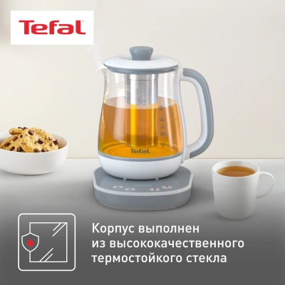 Чайник электрический Tefal BJ551B10 1.5л. белый корпус: стекло/пластик (7211004581)