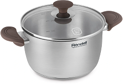Кастрюля Rondell Coffee Bean RDS-1644 3.2л. d=20см (с крышкой) стальной