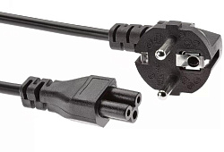 Кабель Premier 5-282 IEC C5 (3-pin) Евровилка угловой 1м (5-282(0.5) 1.0) черный (Bulk)
