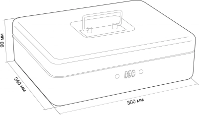 Ящик для денег без номинала Cactus CS-DCB-004 90x300x240 графитовый сталь 1.76кг