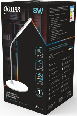 Светильник Gauss GTL502 (GT5021) настольный на подставке белый 8Вт