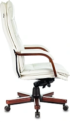 Кресло руководителя Бюрократ T-9927Walnut слоновая кость кожа крестов. металл/дерево