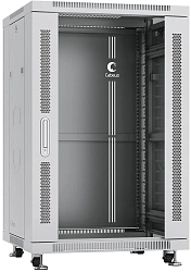 Шкаф коммутационный Cabeus (SH-05C-18U60/80) напольный 18U 600x800мм пер.дв.стекл металл 800кг серый 700мм 988мм IP20 сталь