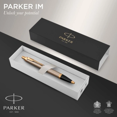Ручка шариков. Parker IM Core K321 (1931670) Brushed Metal GT M син. черн. подар.кор.