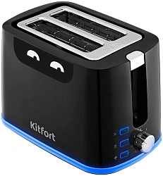 Тостер Kitfort КТ-6410 900Вт черный/синий