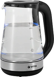 Чайник электрический Vitek VT-1181 1.7л. 2200Вт черный корпус: стекло