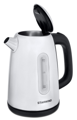 Чайник электрический Starwind SKS3210 1.7л. 2200Вт серебристый/черный корпус: металл/пластик