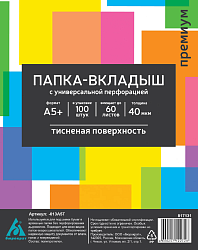 Папка-вкладыш Бюрократ Премиум -013A5T тисненые A5 40мкм (упак.:100шт)
