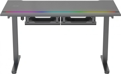 Стол для компьютера Cactus CS-EDXL-GBK с электроприводом и подсветкой RGB столешница МДФ черный карбоновый каркас черный 140x60см (CS-EDXL-GBK)