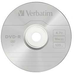 Диск DVD-R Verbatim 4.7Gb 16x Slim case (20шт) (43547)