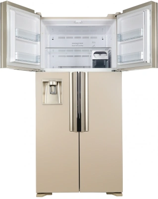 Холодильник Hitachi R-W660PUC7 GBE 2-хкамерн. бежевый стекло инвертер