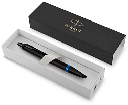 Ручка шариков. Parker IM Vibrant Rings K315 (2172941) Marine Blue PVD M син. черн. подар.кор.