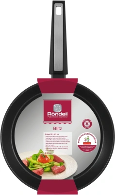 Сковорода Rondell Blitz RDA-1914 круглая 28см покрытие: Xylan Plus ручка несъемная (без крышки) черный