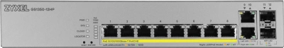Коммутатор Zyxel GS1350-12HP-EU0101F (L2) 10x1Гбит/с 2SFP 8PoE+ 130W управляемый