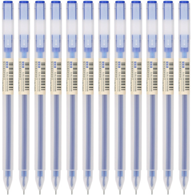 Ручка гелев. Deli A119-BL прозрачный син. черн. линия 0.5мм