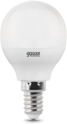 Лампа светодиодная Gauss Elementary 10Вт цок.:E14 шар 220B 4100K св.свеч.бел.нейт. (упак.:10шт) (53120)