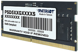 Память DDR5 16GB 4800MHz Patriot PSD516G480081S RTL PC5-38400 CL40 SO-DIMM 262-pin 1.1В dual rank Ret