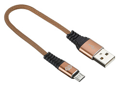 Кабель Digma MICROUSB-0.15M-BLK USB (m)-micro USB (m) 0.15м коричневый