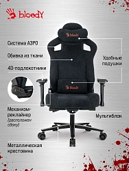 Кресло игровое A4Tech Bloody GC-660 черный Formula 999 искусственная замша крестов. металл