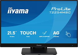 Монитор Iiyama 21.5" ProLite T2254MSC-B2AG черный IPS LED 16:9 HDMI M/M глянцевая HAS 300cd 178гр/178гр 1920x1080 100Hz DP FHD USB Touch 4.9кг