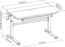 Стол детский Cactus CS-KD01-LBL столешница МДФ голубой 100x80x60см