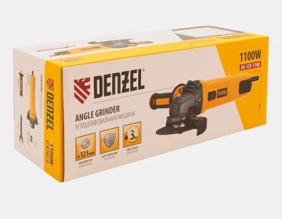 Углошлифовальная машина Denzel AG125-1100 1100Вт 11000об/мин рез.шпин.:M14 d=125мм (26906)