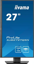 Монитор Iiyama 27" ProLite XUB2797QSN-B1 черный IPS LED 16:9 HDMI M/M матовая HAS Piv 1300:1 350cd 178гр/178гр 2560x1440 100Hz DP Quad HD 2K (1440p) USB 6.1кг