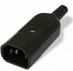 Вилка Hyperline CON-IEC320C14 черный