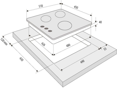 Газовая варочная поверхность Krona TORDO 45 нержавеющая сталь