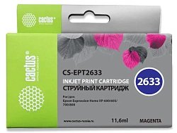 Картридж струйный Cactus CS-EPT2633 26XL пурпурный (12.4мл) для Epson Expression Home XP-600/605/700/800 с чипом