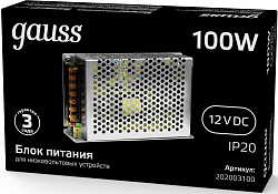 Блок питания Gauss 202003100 встраив. для лен.светод. черный