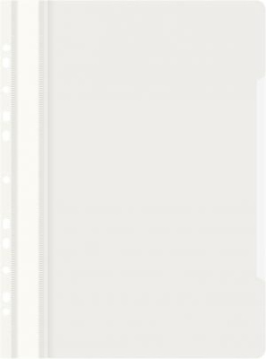 Папка-скоросшиватель Бюрократ PS-P20WH A4 прозрач.верх.лист боков.перф. пластик белый 0.12/0.16