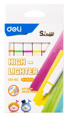 Набор текстовыделителей Deli EU13-6C Little Sinnger скошенный пиш. наконечник 6цв. коробка с европодвесом