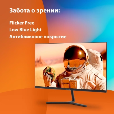 Монитор SunWind 23.8" SM-24FI223 черный IPS LED 5ms 16:9 HDMI матовая 250cd 178гр/178гр 1920x1080 100Hz G-Sync VGA DP FHD 3.0кг