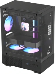 Корпус Formula Crystal Z1CM v2 черный без БП mATX 5x120mm 1xUSB3.0 audio bott PSU