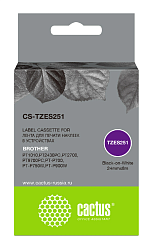 Картридж ленточный Cactus CS-TZES251 TZe-S251 черный на белом 24x8 для Brother 1010/1280/1280VP/2700VP