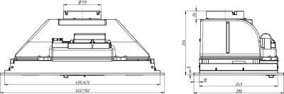Вытяжка встраиваемая Elikor Casper 70Н-450-П3Д нержавеющая сталь управление: кнопочное (1 мотор)