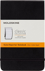 Блокнот Moleskine REPORTER SOFT QP811 Pocket 90x140мм 192стр. линейка мягкая обложка черный