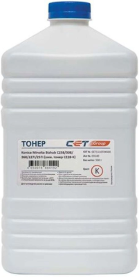 Тонер Cet CE28-K CET111072K500 черный бутылка 500гр. для принтера KONICA MINOLTA Bizhub C258/308/368/227i/257i