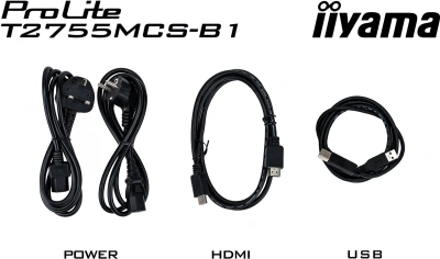 Монитор Iiyama 27" ProLite T2755MSC-B1 черный IPS LED 16:9 HDMI M/M матовая 400cd 178гр/178гр 1920x1080 60Hz DP FHD USB Touch 5.8кг