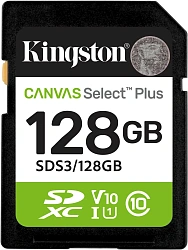 Флеш карта SDXC 128GB Kingston SDS3/128GB Canvas Select Plus V10 w/o adapter