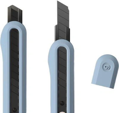 Нож канцелярский Deli NS063-SC Nusign шир.лез.9мм выдвижное лезвие усиленный пластик голубой