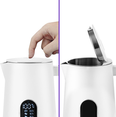 Чайник электрический Kitfort KT-6115-1 1.5л. 1800Вт белый корпус: металл/пластик