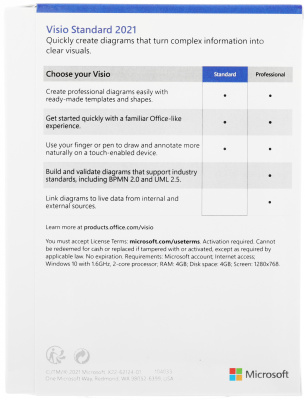 Офисное приложение Microsoft Visio Standard 2021 Win English Medialess P8 (D86-05954)