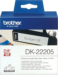 Картридж ленточный Brother DK22205 черный на белом 62x30.48 для Brother QL-570
