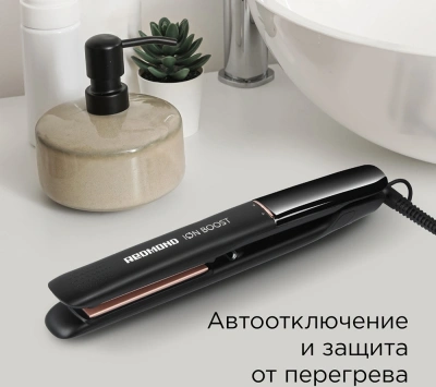 Выпрямитель Redmond HS1716 55Вт черный макс.темп.:230С покрытие:керамико-турмалиновое