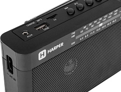 Радиоприемник настольный Harper HDRS-377 черный USB microSD