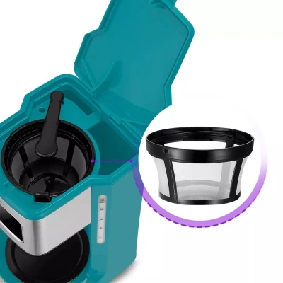 Кофеварка капельная Kitfort КТ-7251 1000Вт бирюзовый/нержавеющая сталь