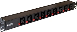 Блок распределения питания Lanmaster TWT-PDU19-16A9C39L-C20 гор.размещ. 9xC39 базовые 16A C20